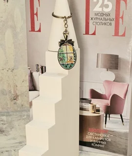 جاکلیدی میناکاری شده(طرح سگ پشت پنجره کنار درخت کریسمس)